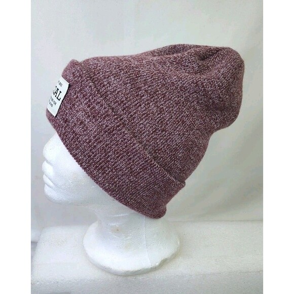 Coal  Beanie Hat Burgundy Spackle Knit Embroidered Logo Men’s One Size - Picture 3 of 6